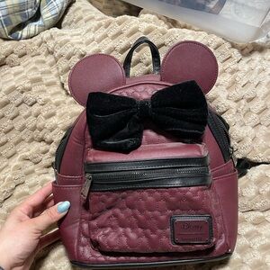 Disney Maroon and Black Kids Backpack with Ears